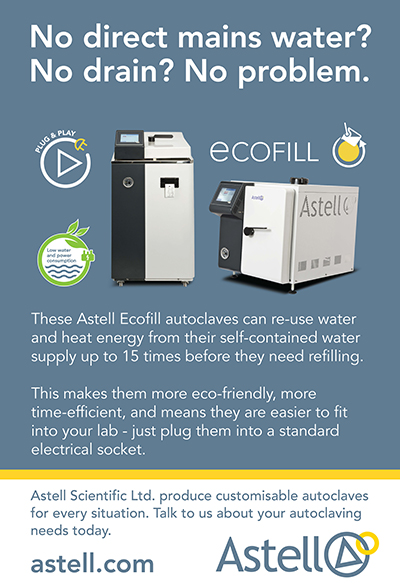 Astell plug and play Ecofill autoclaves Advert