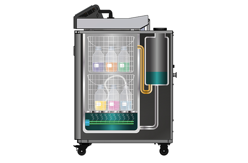 Diagram of pressurization and sterilization in the Ecofill autoclave