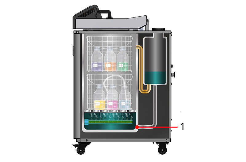 Diagram of cooling and water recovery in the Ecofill autoclave