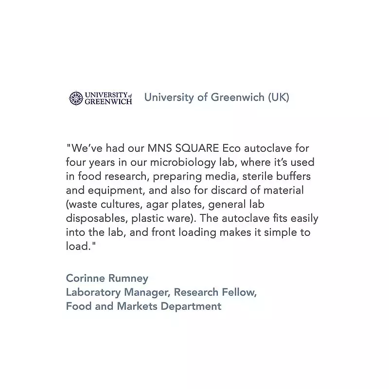 Astell SQUARE ECO autoclave testimonial