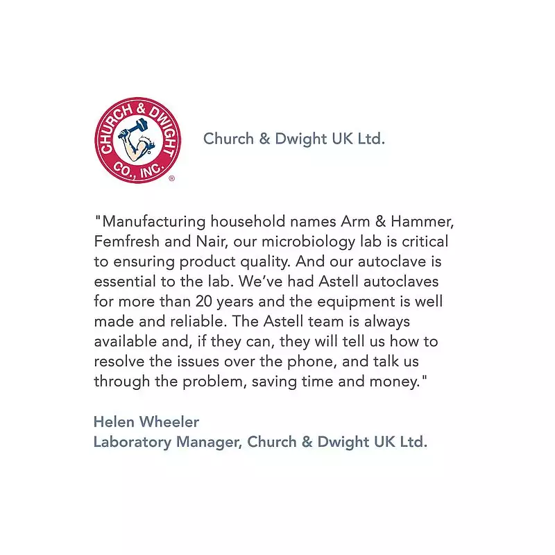 Astell autoclave testimonial